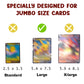 Jumbo Card Binder  HYMENEX 80 Pockets Trading Card Binder with 40 Removable Double Sided Jumbo Cards Sleeves and Zipper for Oversized Cards - Portable & Lightweight 5.4 x 7.5 (Size L)
