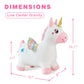 Hotmax Unicorn Bouncy Horse, Inflatable Plush Cloth Cover Bouncing Hopper For Toddlers, Ride-On Jumping Unicorn Toys For Baby Gi