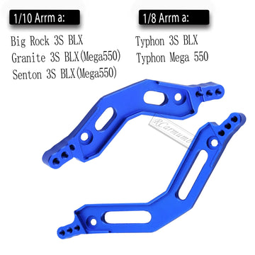 RCarmumb Alloy Front Rear Shock Tower Upgrades Part for 1/10 Big Rock 3S BLX,Granite/Senton 3S BLX(Mega550),1/8 Typhon 3S BLX(Me