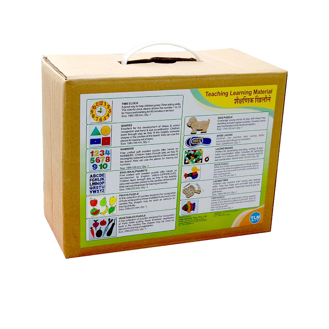 Little Genius Aadharshila Teaching Learning Material Kit, Wooden Puzzles and Games for Kids.(KT04)