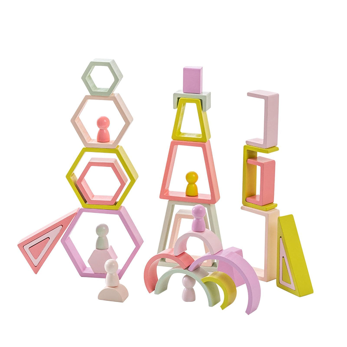 Ujeavette Montessori Toy Creative Wooden Building Blocks For Preschool Kids Boys Girls