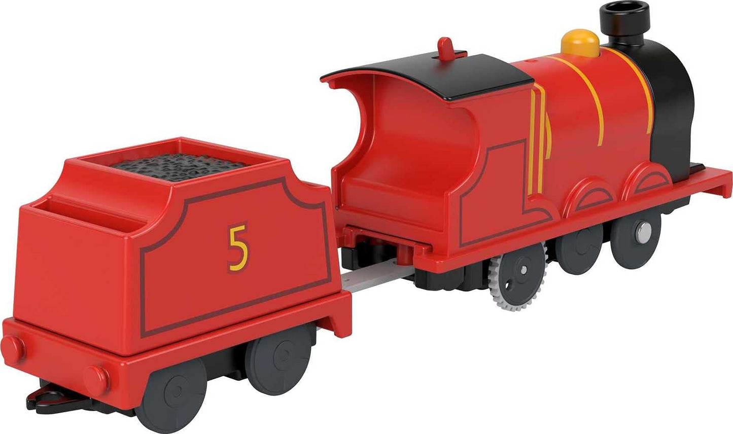 Thomas & Friends Motorized Toy Train James Battery-Powered Engine With Tender For Preschool Pretend Play Ages 3+ Years