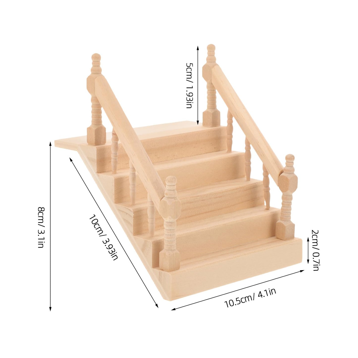 Angoily Miniature Dollhouse Staircase Desktop Ornament Simply Staircase Handrail Outside Hand Railings