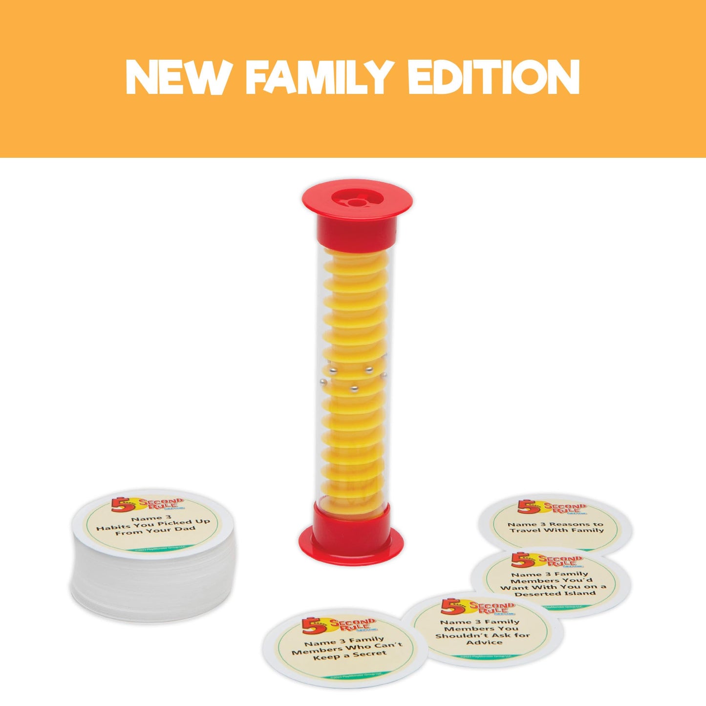 5 Second Rule Game Family Edition - Mini Tube Card Game for Kids & Adults, Multi-Color, Ages 8+