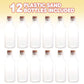 ArtCreativity Plastic Sand Art Bottles with Corks - Pack of 12-2oz Clear Containers for Sand Art, Message in a Bottle, Wedding I