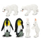 Onest 25 Pieces Mini Arctic Animals Figurines Set Polar Animal Toys Plastic Arctic Tundra Deer Toy Animal Small White Bear Polar
