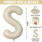 Letter Balloons Beige,40 Inch Letter S Balloons,A-Z Alphabet Name Foil Balloons,Big Single Cream Aluminum S Word Balloons Helium