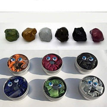 Gracesdawn 6 Set Magnetic Putty Slime Super Stress Reliever Infused With Iron Relaxing Fun A Set Of A Set Of 6 Boxes, 6 Colors（Gold,Red,Green,Gray,Navy Blue,Black,Mauve Once To Meet All