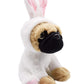 Baboli Cuddly Pug Stuffed Animals Soft Toys With Adorable Bunny Costumes Super Cute Puppy Dog Plush Animal For Easter Basket And
