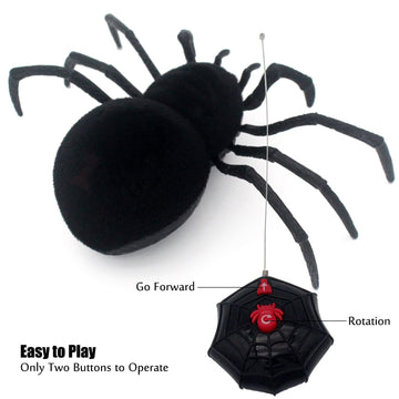 Tipmant RC Spider Remote Control Tarantula Realistic Animal Crawlers Scary Kids Halloween Christmas Prank Gag Toys Birthday Gift