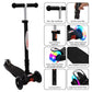 ChromeWheels Deluxe Kick Scooter for Kids, 3 Wheels, Foldable, 4 Adjustable Heights, LED Light-Up Wheels, Black, 132lbs Weight Limit