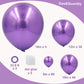 Purple Balloons In Different Sizes 5 10 12 18Inch-134Pcs Metallic Chrome Purple Balloons For Garland Arch