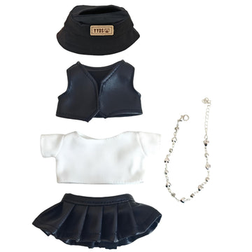 17 cm Lububu Doll Clothes  Fashion 5-Piece Lububu Outfit  enhanced Dolls Clothing Set  for Doll Dress Up ( No Doll )(Black E)