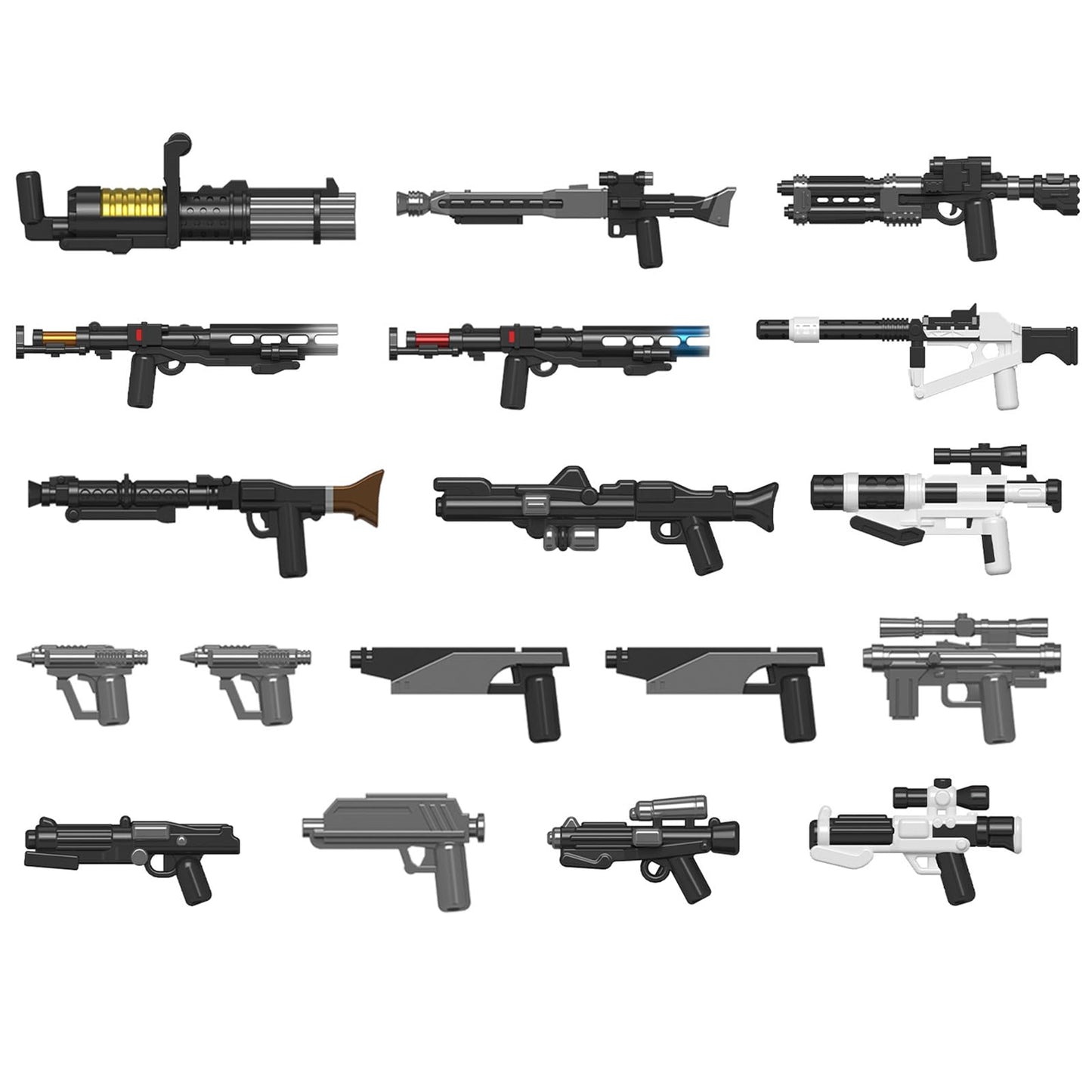 MOOXI-MOC 18Pcs Sci-fi Space Wars Minifigs Spray Paint  Packs Set Small Particle Building Block Toy Kit Compatible with Mainstream Brand