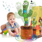 Besia Dancing Cactus Mimicking Toy,Talking Repeat Singing Sunny Animal Toy 120 Pcs Songs for Baby 15S Record Your Sound Sing+Dan