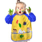 KUUQA Childrens Kids Toddler Waterproof Play Apron Art Smock with 3 Roomy Pockets - Painting, Baking, Feeding Smock - Age 2-4 ye