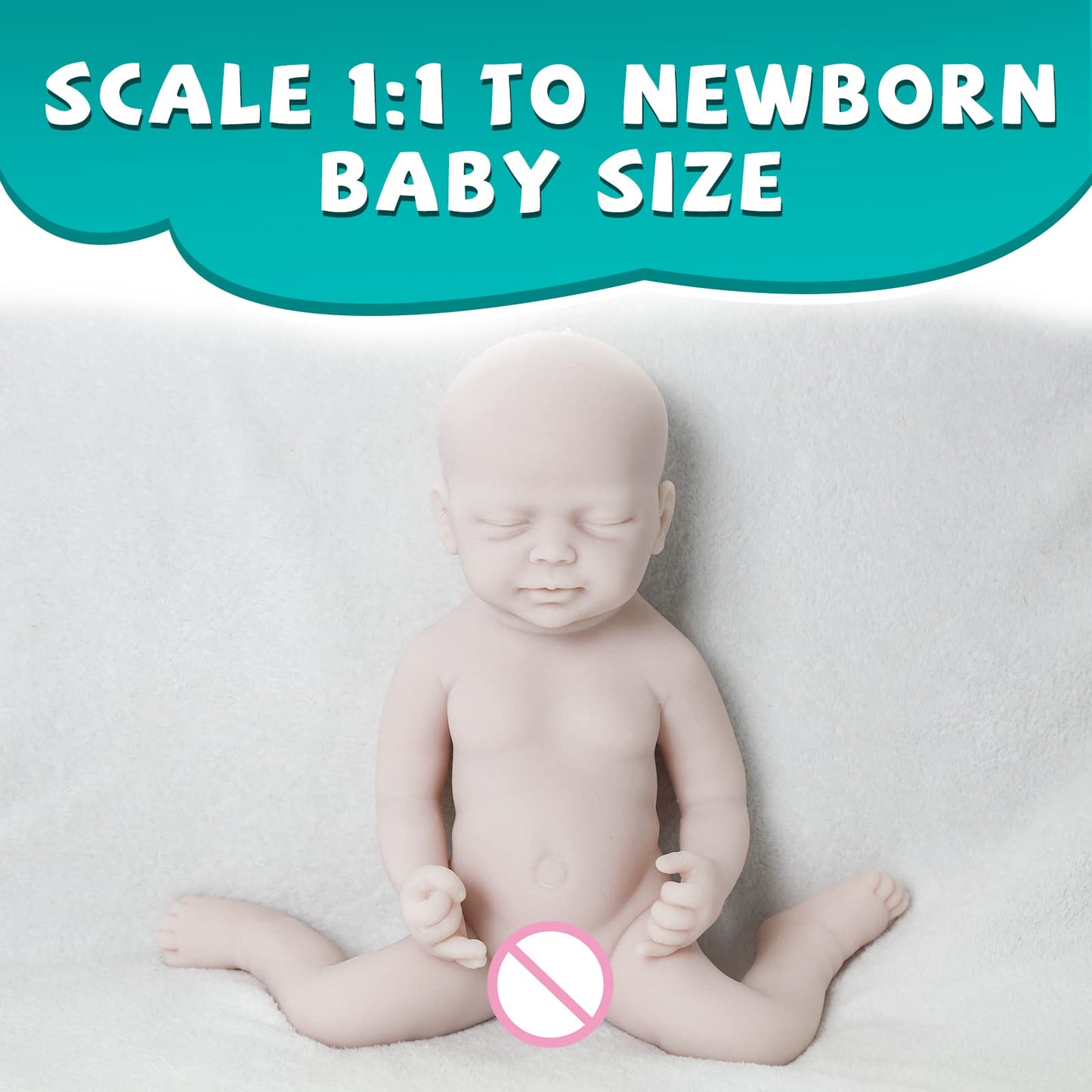 Aisite Full Silicone Reborn Baby Dolls - 18 Inch Unpainted Baby Doll Boy, Christmas&Birthday Gifts, Suitable For 3+