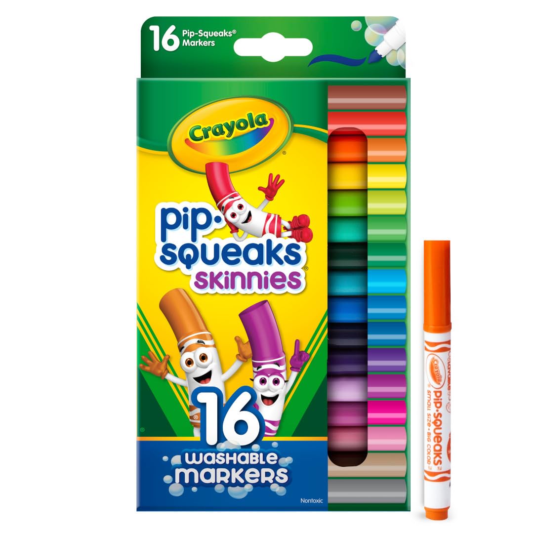 Crayola Washable Pip-Squeaks Skinnies Markers 16-Count per Pack (1-Pack)