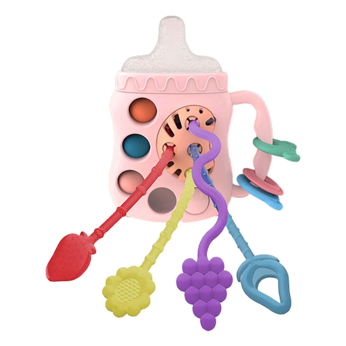 Atorse Baby Baby Bottle Rattle Toy Early Educational Hand Grip For Babies Infant Pink