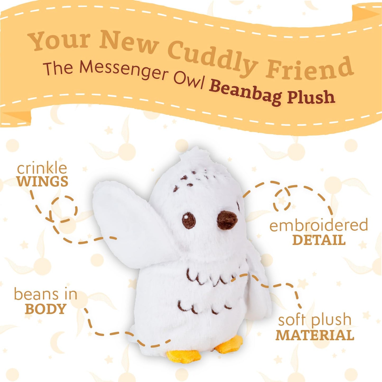 Kids Preferred Harry Potter Hedwig 7 Inch Plush Snowy Owl Stuffed Animal For Babies, Toddlers, And Kids