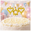 Wanna Party Golden Heart & Star Shaped Stick Candles, Candles For Birthday Decoration, Cake Decoration Supplies For Wedding Birt