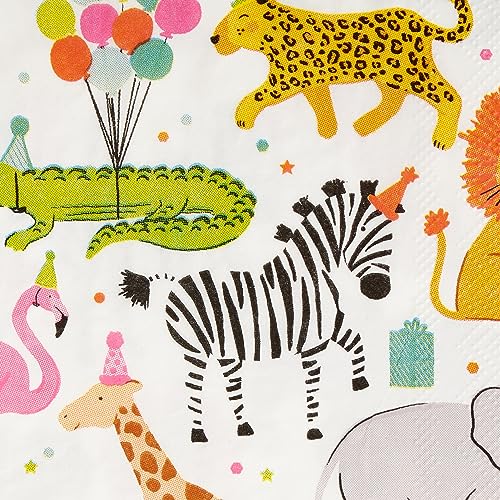 C.R. Gibson Party Animal Fringe Lunch Napkins, 20 Count (Pack of 1) (TW7-25362)