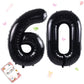 Smlpuame 40 Inch Number Balloon 0-9 Black Large Number 60 Balloons,Digital Balloons For Birthday Party Celebration Decorations S