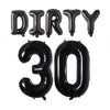 Atpata Funky Dirty 30 Foil Balloons For Naughty 30Th Birthday Party Decorations (Black)