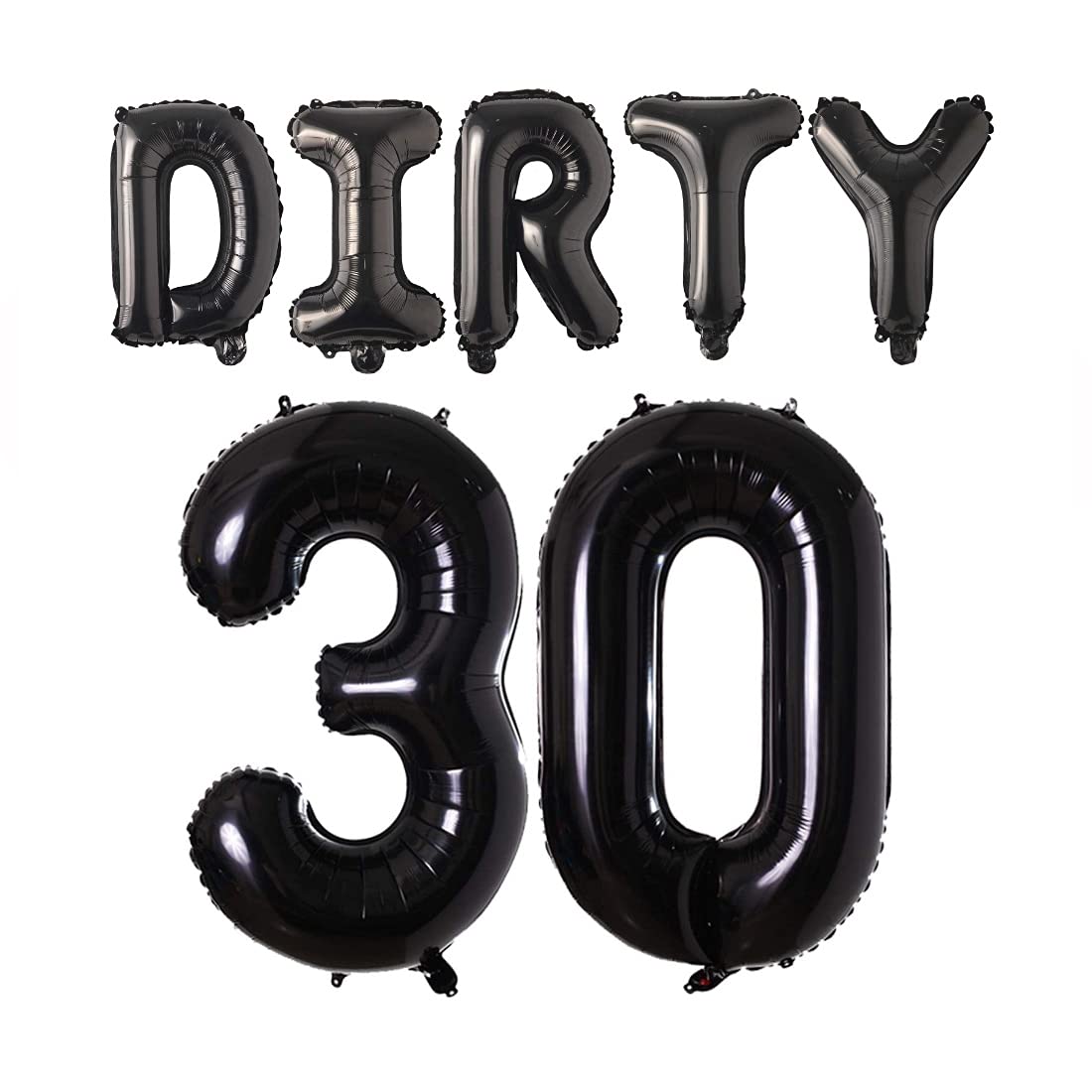 Atpata Funky Dirty 30 Foil Balloons For Naughty 30Th Birthday Party Decorations (Black)
