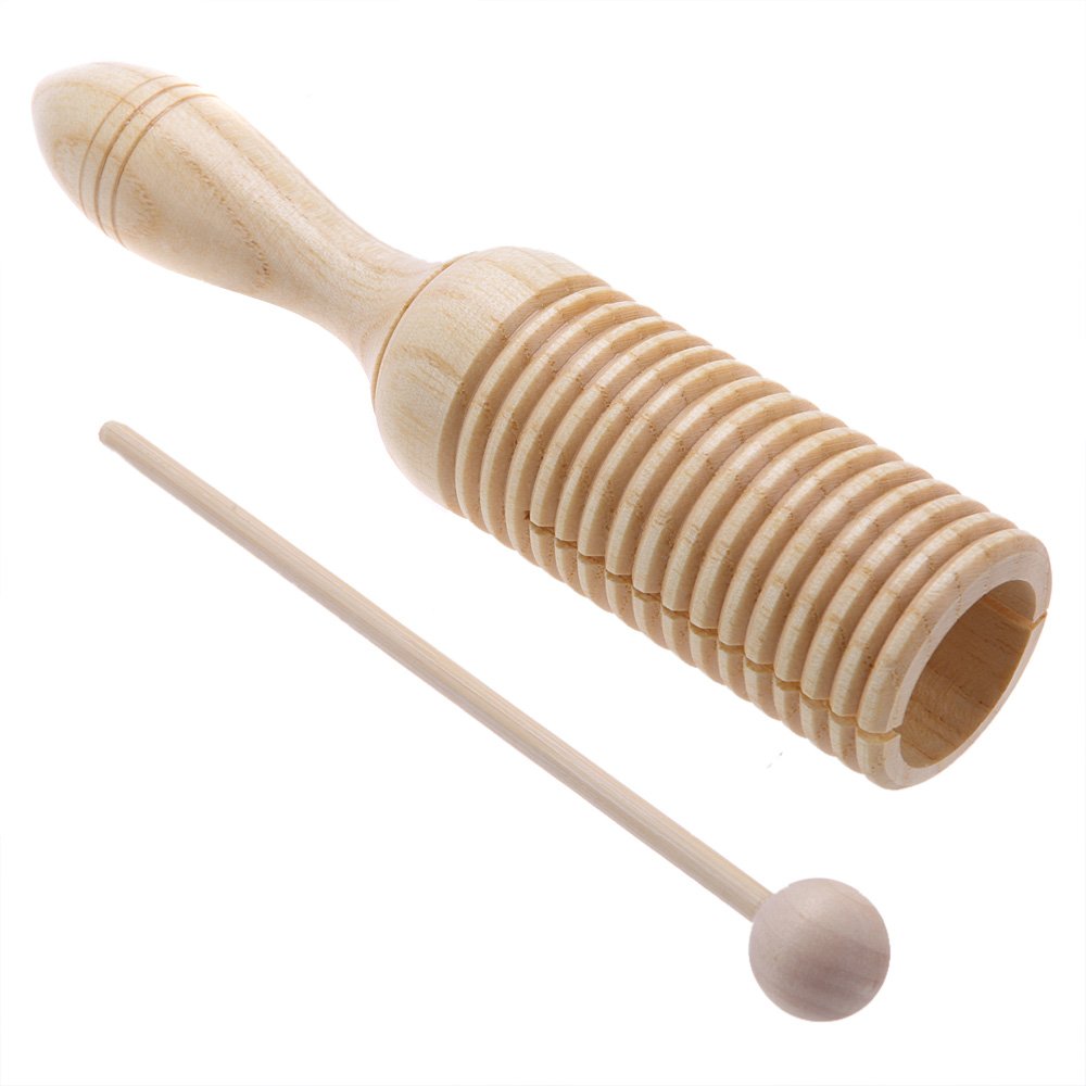 Festnight Wooden Crow Sounder Ailanthus Kid Children Musical Toy Percussion Instrument