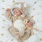 Babeside Reborn Baby Doll Clothes Set For 17-22 Inch Dolls Accessories, Cute Bear Baby Doll Clothes Onesie With Doll Hat For Rea