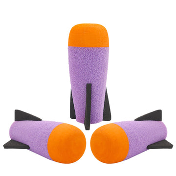 EKIND 3-Pack Mega Missile Refill for Toy Rocket Launcher  Foam  Compatible for Nerf N-Strike advanced Series (Purple)