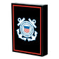 Military Gift Shop Uscg Playing Cards With Dice - Wooden Keepsake Box Adorned With Metal Uscg Medallion.- Veteran Owned Business