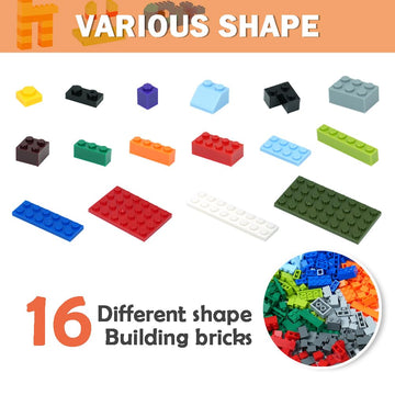 Building Bricks Compatible With Classic Creative Blocks Of All Major Brands,300Pieces Basic Bulk Small Brick Set,Building Blocks