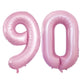 Goer Number 90 Balloons For 90Th Birthday Party Decorations,42 Inch Jumbo Foil Helium Balloons For 90Th Anniversary (Light Pink)