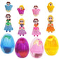4Pack Easter Jumbo Princess Deformation Prefilled Easter Eggs with Toys, Easter Party Favors Gift for Girls Boys, Toddlers Kids 
