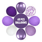 Funhot Purple Balloons, 60 Pcs Dark Purple White Balloons, 12 Inch Metallic Purple Confetti Balloons Macaron Purple Latex Balloo