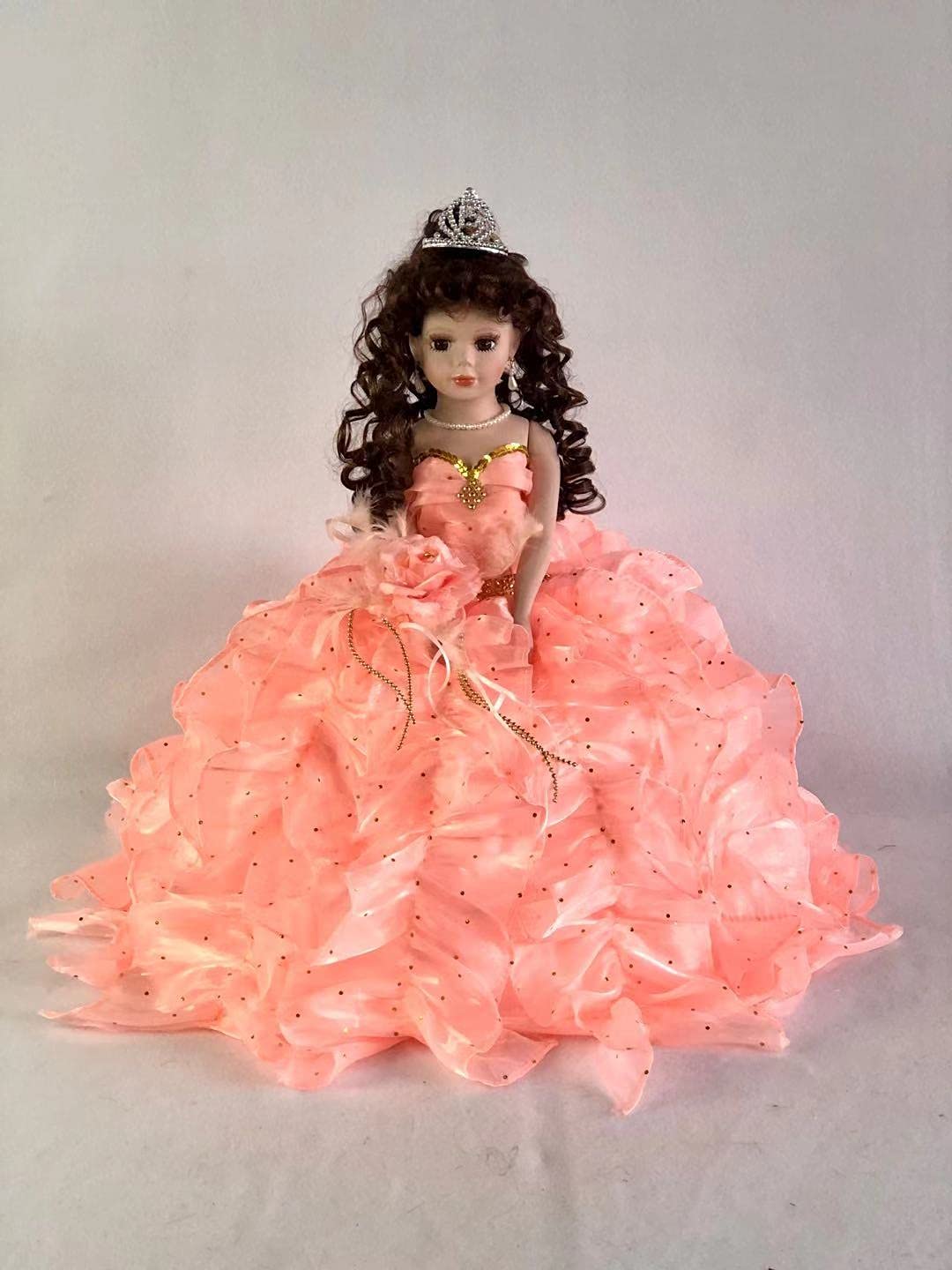 J.Misa 18' Umbrella Porcelain Dolls Quinceañera Rose Pink