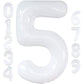 White Number 5 Balloons For 5Th Birthday Decorations - Large 40 Inch 5Th Birthday Balloons Decorations | Foil White 5 Balloon Number For 5 Year Old Birthday, Anniversary, 5Th Birthday Party Supplies
