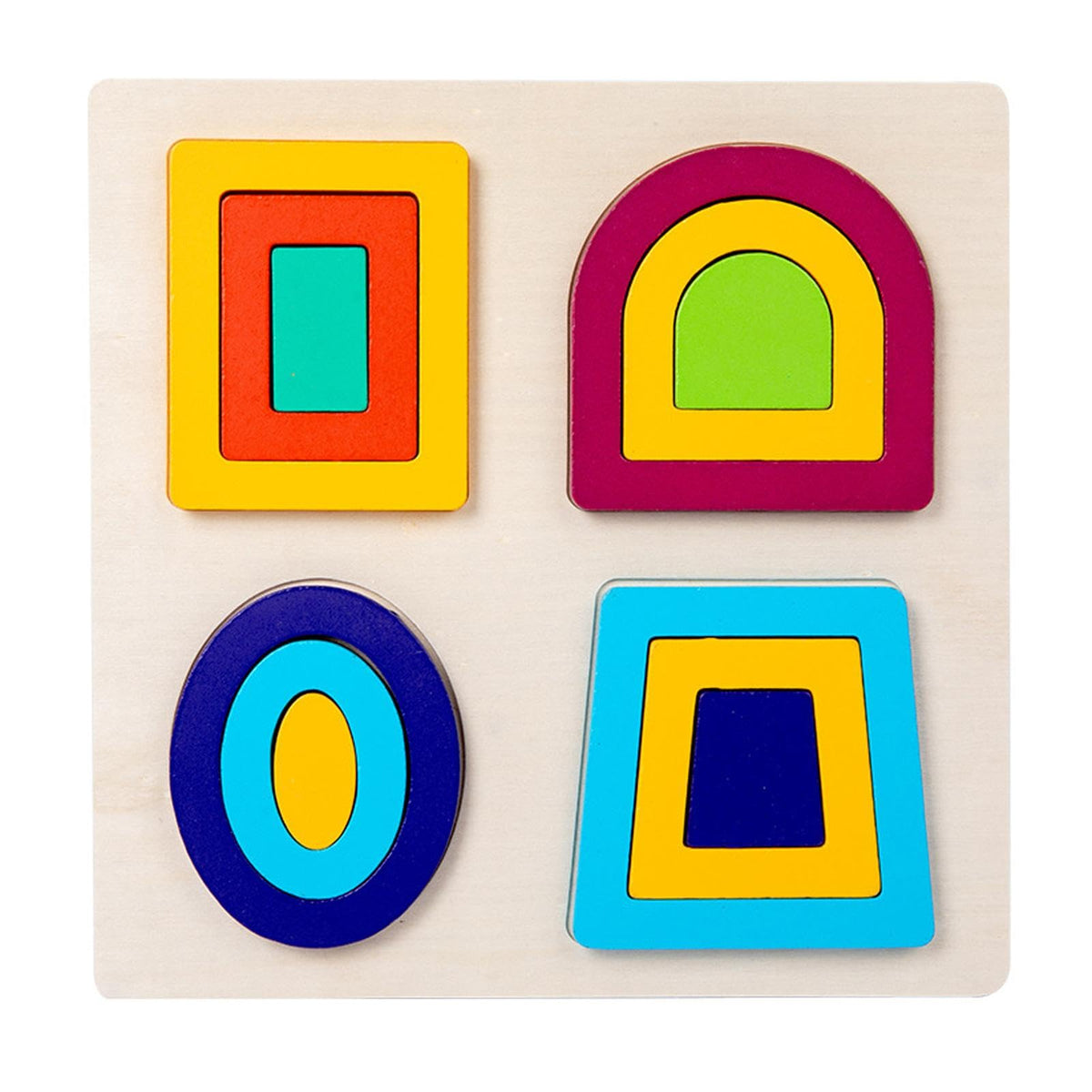 Ujeavette Montessori Toy Wooden Shape Peg Puzzles Kids Valentines Gifts For 3 4 5 Kids Style D