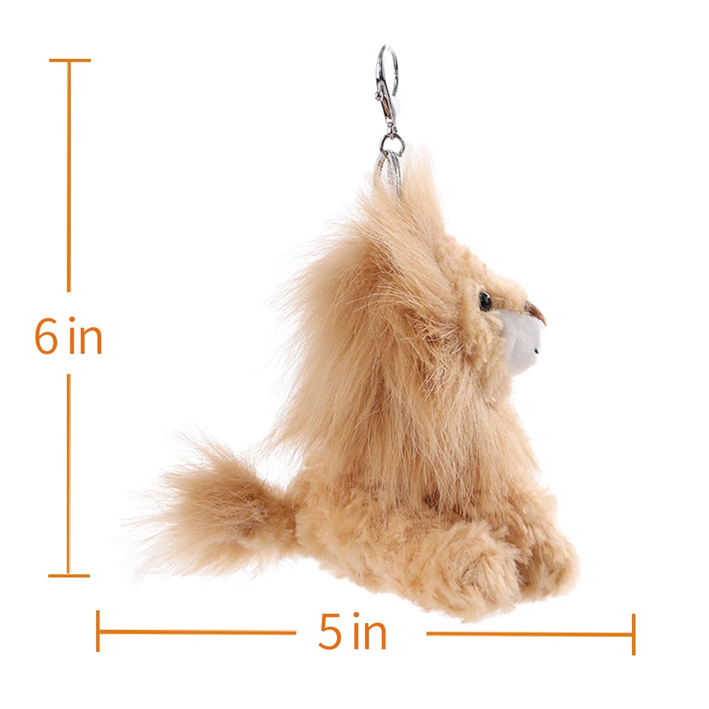 Apricot Lamb Cute Toys Plush Yellow Lion Stuffed Animal Soft Keychain For Kids Bag, Purse, Backpack, Handbag (6 Inches)