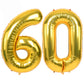 Toniful 40 Inch Gold Large Numbers Balloon Birthday Party Decorations, Foil Mylar Big Number Balloon Digital 60 For 60Th Birthda