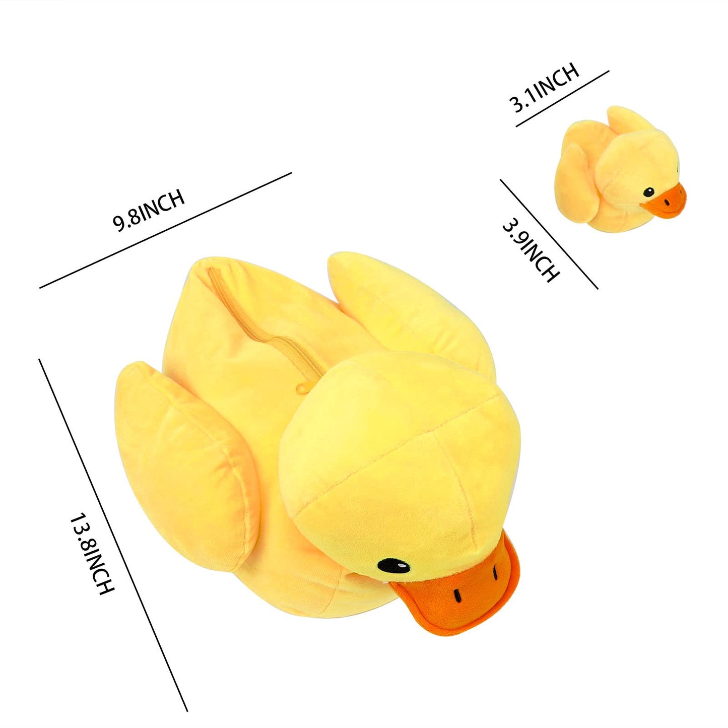 Pegmapri 14 Yellow Duck Stuffed Animal with Babies  Ducky Plush Playset with Zipper Pocket  5pcs Ducklings Toys Plushie Birthday Gift for Kids Boy Girl
