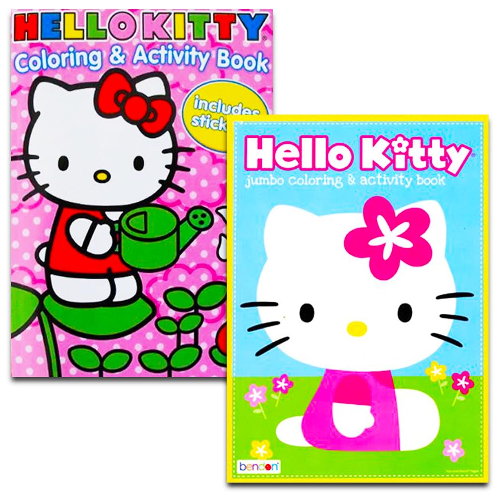 Hello Kitty Coloring & Activity Book Super Set ~ 5 Hello Kitty Coloring Books, Crayons, and over 50 Hello Kitty Stickers (Hello