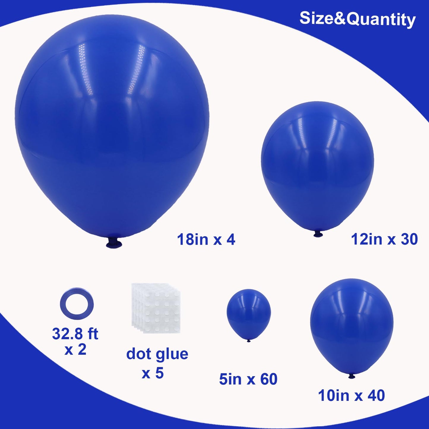 Royal Blue Balloon In Different Sizes 5 10 12 18Inch-134Pcs Royal Blue Balloons For Garland Arch