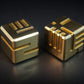 AKO DICE I - Brass- Custom Metal dice Version 1 16mm D6 Game dice with Redesign Concept. (Brass)
