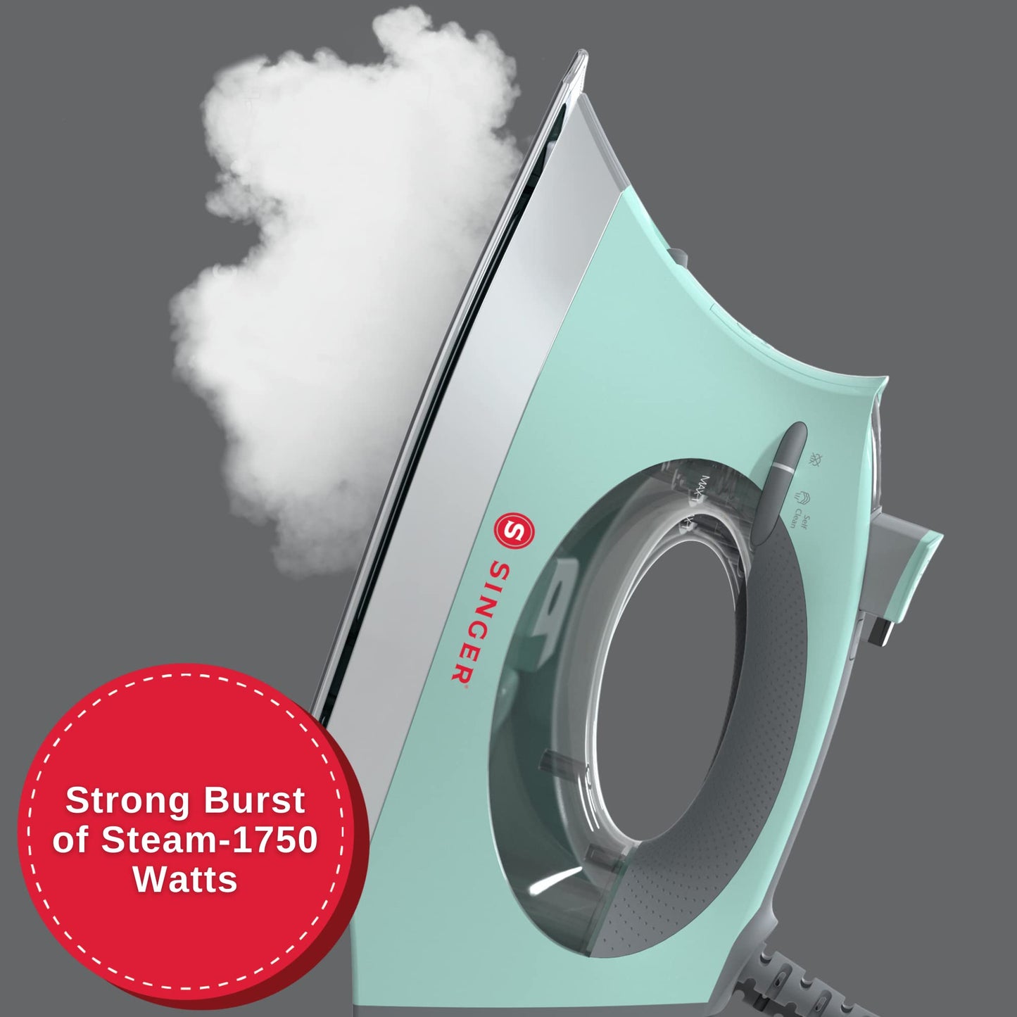 SINGER SteamCraft Plus Iron, 1750W, 300ml Tank, Large, Mint Color