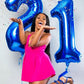 Navy Blue Number 21 Balloon 40 Inch, 21 Number Balloon, 21St Navy Blue Birthday Decorations, 21 Year Old Women Men Blue Party Su