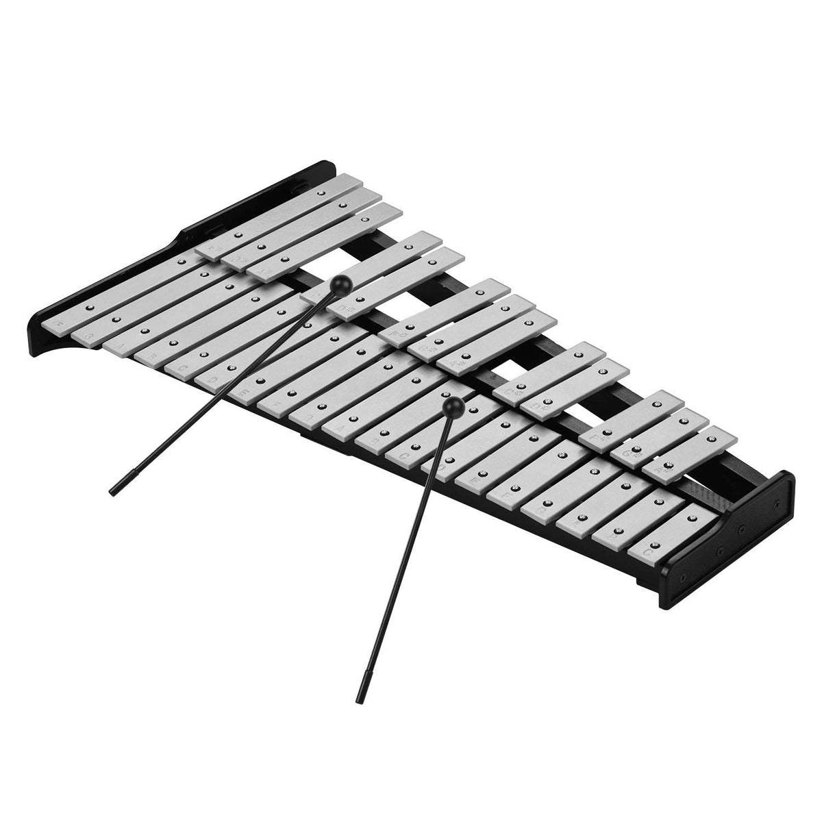32Note Xylophone Educational Glockenspiel Wooden Base Solid Aluminum Bars With Mallets Percussion Musical Instrument With Carry