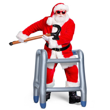 2Pcs Inflatable Walker And Cane, Over The Hill Gag Gifts For Old People Birthday Decorations, Old Man Lady Costume Halloween Chr